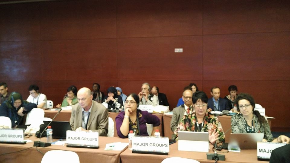 Trade Unions and Workers group and PSI delegation led by General Secretary, Rosa Pavanelli at the PrepCom3 of Habitat III on 26 July 2016 in Surabaya, Indonesia