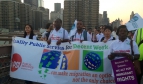 PSI Migration Activists marched with hundreds of trade unions and civil society activists across New York’s Brooklyn Bridge
