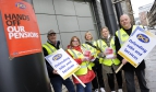 Workers on strike in Glasgow