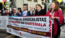 Demonstration in support of imprisoned Guatemalan trade unionists