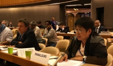 Herbert Beck (Ver.di, Germany) and Annie Geron (PSLINK, Philippines) in the Committee on Labour Migration of the 106th International Labour Conference in Geneva.