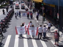 Health workers demonstrate in São Paulo
