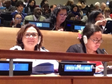 Juneia Batista represented the PSI Women’s Committee at the UN OWG8 meeting
