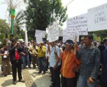 Demonstration of water workers in Indonesia