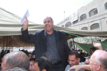 Ali Al Hadid, President of the union, celebrates the successful negotiations with members of the union board