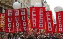 UGT and CC.OO banners