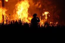 A wildfire at Florida Panther NWR. Photo by Josh O'Connor - USFWS