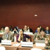 Trade Unions and Workers group and PSI delegation led by General Secretary, Rosa Pavanelli at the PrepCom3 of Habitat III on 26 September 2015 in Surabaya, Indonesia