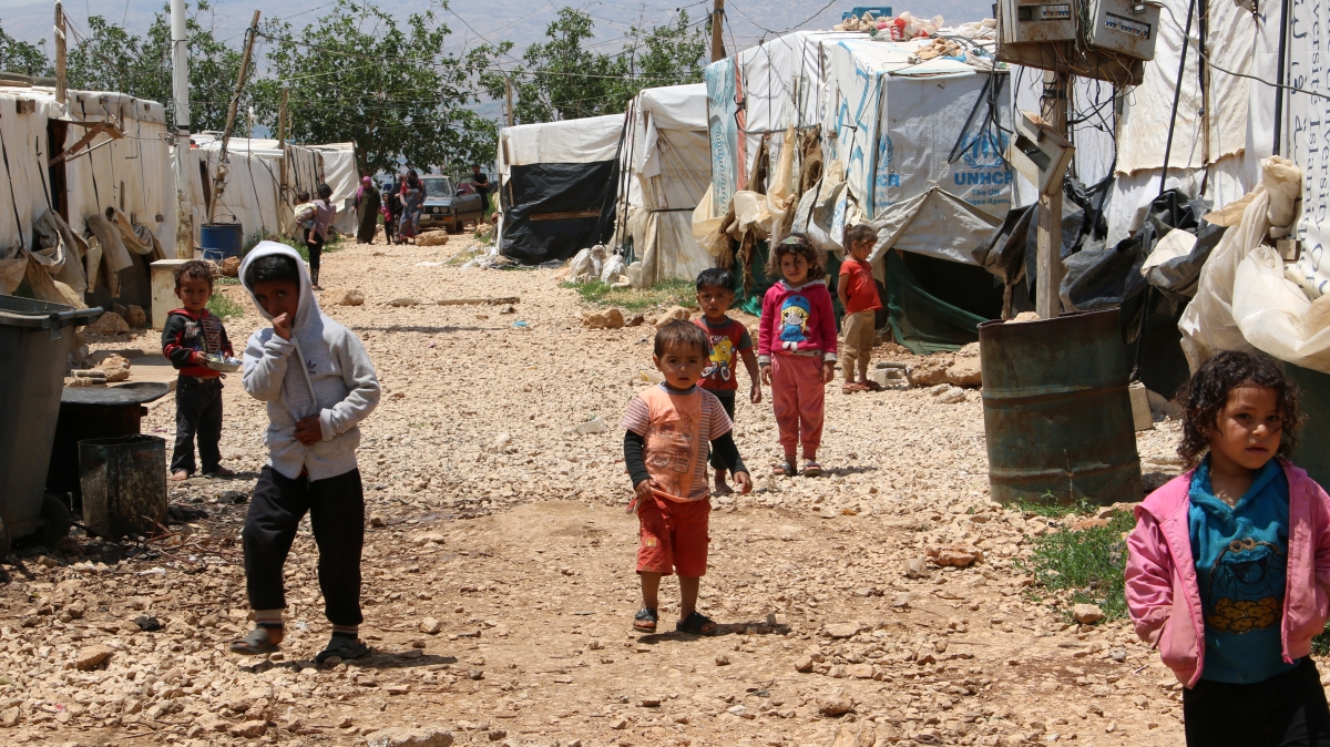 Syrian refugee camp in the Bekaa valley
