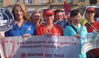 Nurses demonstrating at the G20 meeting in Cannes, France
