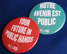 Badges PSI "Notre avenir est public"