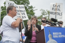 Randi Weingarten, President of AFT, at the protest in Washington