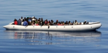 migrant refugees near Lampedusa, Italy