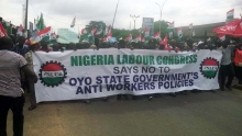 Workers rally in Oyo, Nigeria