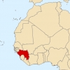 Carte de l'Afrique avec la position de la Guinée